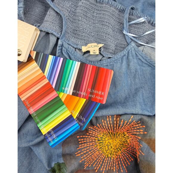 Anthropologie Pilcro Embroidered Denim Halter Midi Dress - Picture 4 of 5